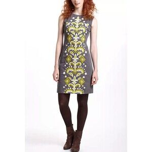 TABITHA Anthropologie Embroidered Fountain Shift Mini Dress Women’s 12 Bohemian